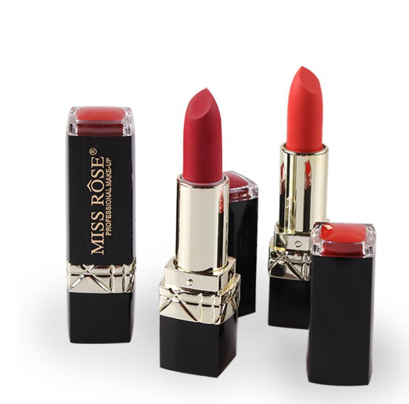 Lipstick MISS ROSE Matte Moisturizer Lips Makeup Square Tube Classic Nude Lip Stick Cosmetics Red Color, As follow 
Lipstick MISS ROSE Matte Moisturizer Lips Makeup Square Tube Classic Nude Lip Stick Cosmetics Red Color, As follow