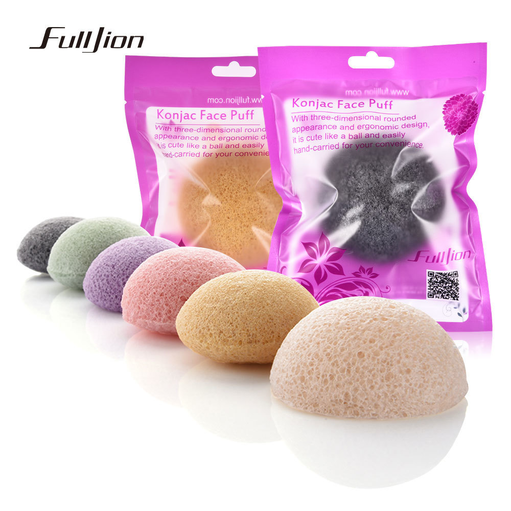 Fulljion 6 Colors Natural Konjac Konnyaku cosmetic puff Facial sponge Face Cleanse Washing Facial Care Face Powder Makeup Tools C18122501
