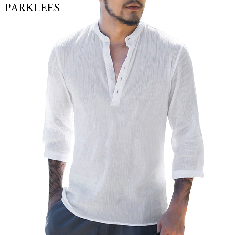 Mens Cotton Linen Henley Shirt Casual 3/4 Sleeve Pullover Shirt Men Lightweight Button Casual Top Blouse Male Chemise Homme 3XL, Navy
Mens Cotton Linen Henley Shirt Casual 3/4 Sleeve Pullover Shirt Men Lightweight Button Casual Top Blouse Male Chemise Homme 3XL, Navy