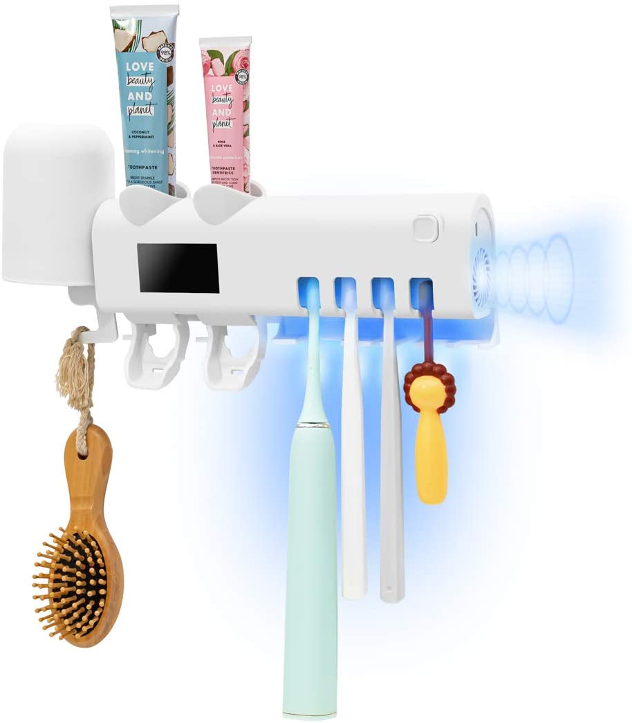 UV Toothbrush Sanitizer with 2 Toothpaste Dispenser, Toothbrush Holder Wall Mounted with sanitizer Function, 2000mAh Charging Toothbrush
UV Toothbrush Sanitizer with 2 Toothpaste Dispenser, Toothbrush Holder Wall Mounted with sanitizer Function, 2000mAh Charging Toothbrush