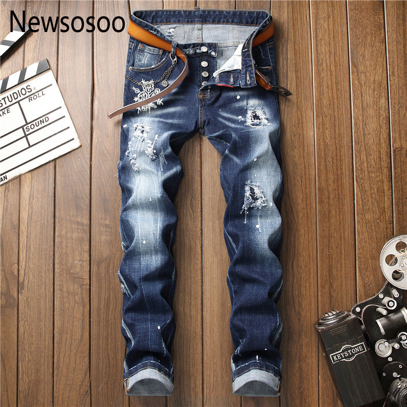 European American Style luxury quality Men's slim jeans pants mens Pencil Pants Straight blue hole jeans for men 09, As pic
European American Style luxury quality Men's slim jeans pants mens Pencil Pants Straight blue hole jeans for men 09, As pic