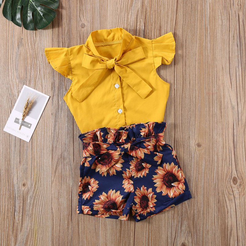 New Summer Baby Girls Clothes Sets Children Casual Flare Sleeve Solid T-shirt Tops+Flroal Shorts Suits Kids Costume Sets, As pic
New Summer Baby Girls Clothes Sets Children Casual Flare Sleeve Solid T-shirt Tops+Flroal Shorts Suits Kids Costume Sets, As pic