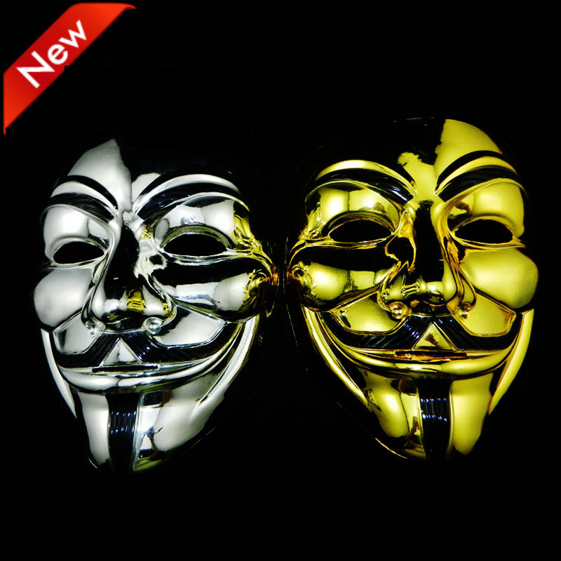 Gold Silver V Mask Masquerade Masks For Vendetta Anonymous Valentine Ball Party Decoration Full Face Halloween Scary Party Mask DBC VT0770
Gold Silver V Mask Masquerade Masks For Vendetta Anonymous Valentine Ball Party Decoration Full Face Halloween Scary Party Mask DBC VT0770