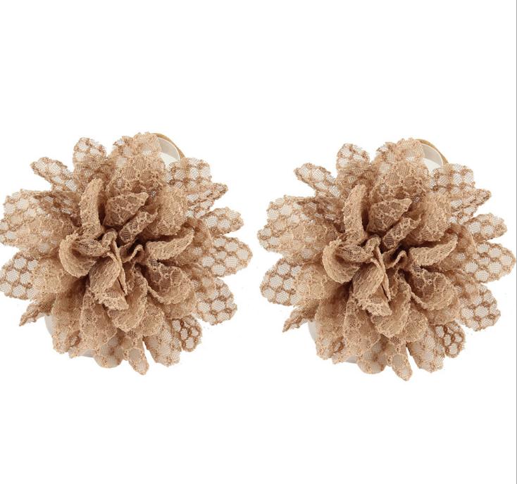 Baby Sandals Flower Shoes Cover Barefoot Foot Lace Flower Ties Infant Girl Kids First Walker Shoes Photography Props 13 Colors 14601