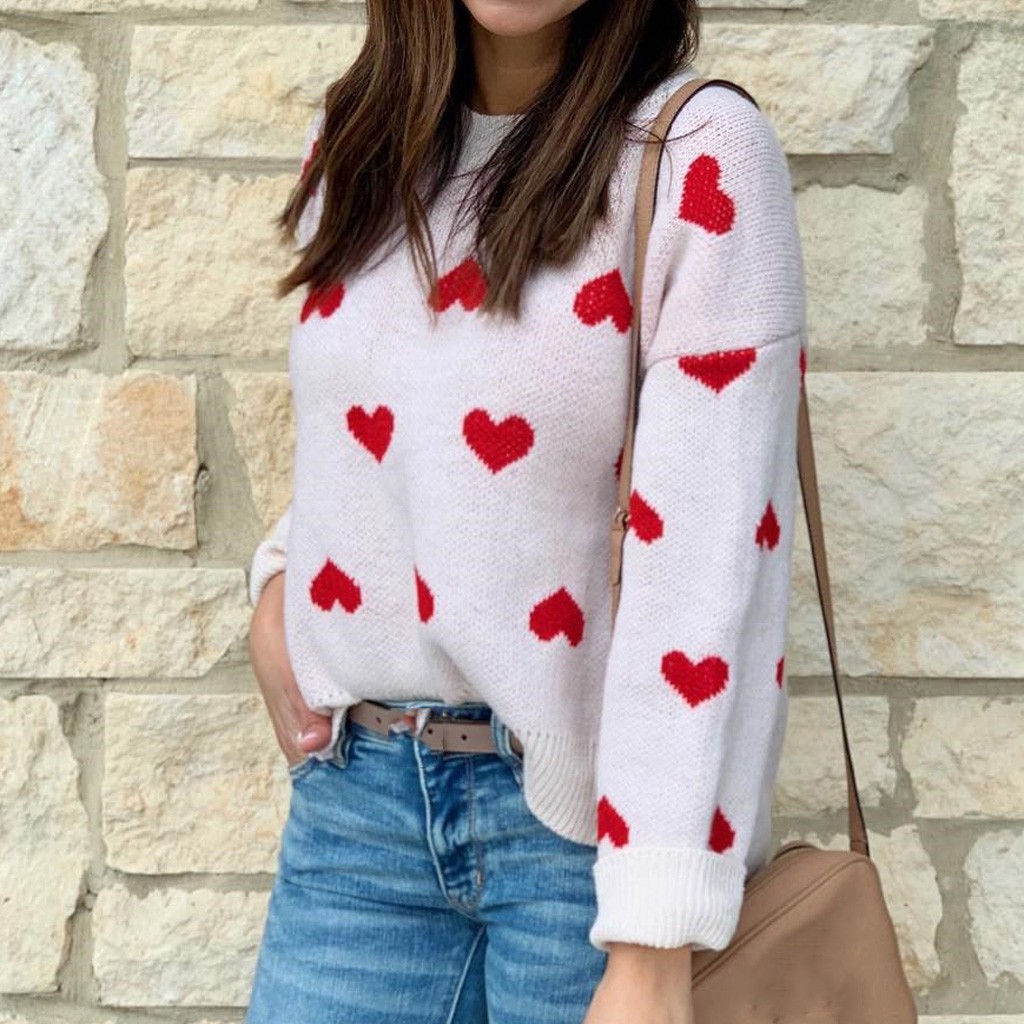 Women O-Neck Sweater Long Sleeve Knitwear Heart Shape Pullover Top Blouse High Elastic Solid Sexy Soft Jumper Femme Sweater, White
Women O-Neck Sweater Long Sleeve Knitwear Heart Shape Pullover Top Blouse High Elastic Solid Sexy Soft Jumper Femme Sweater, White
