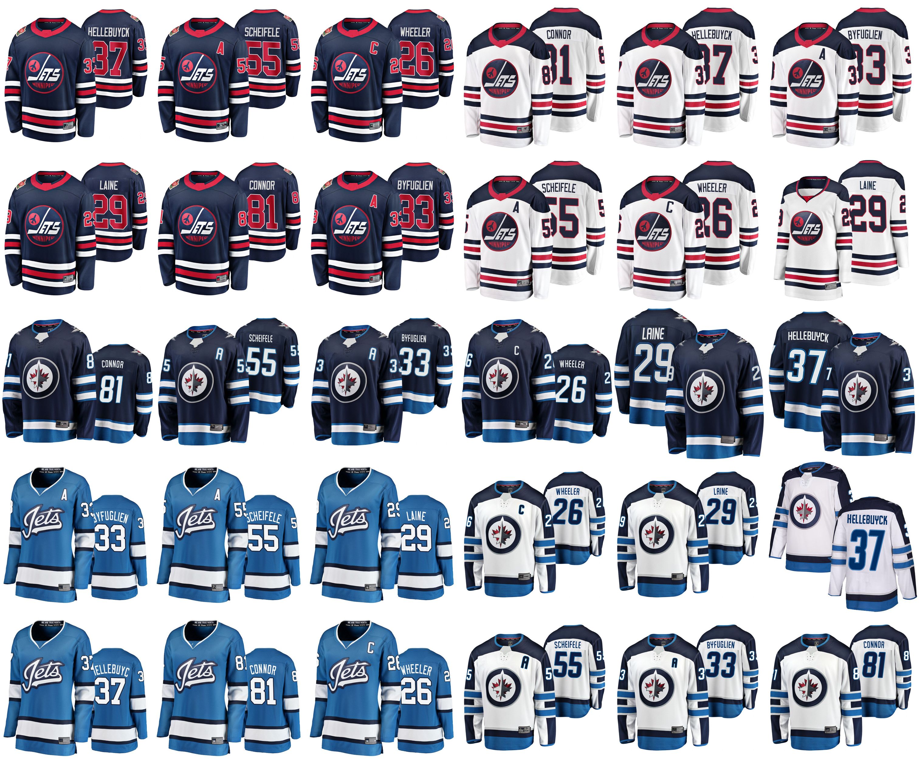 Winnipeg Jets Jerseys Mens 81 Kyle Connor Jersey 37 Connor Hellebuyck 29 Patrik Laine Womens Ice Hockey Jerseys Stitched Youth, Men's navy home
Winnipeg Jets Jerseys Mens 81 Kyle Connor Jersey 37 Connor Hellebuyck 29 Patrik Laine Womens Ice Hockey Jerseys Stitched Youth, Men's navy home