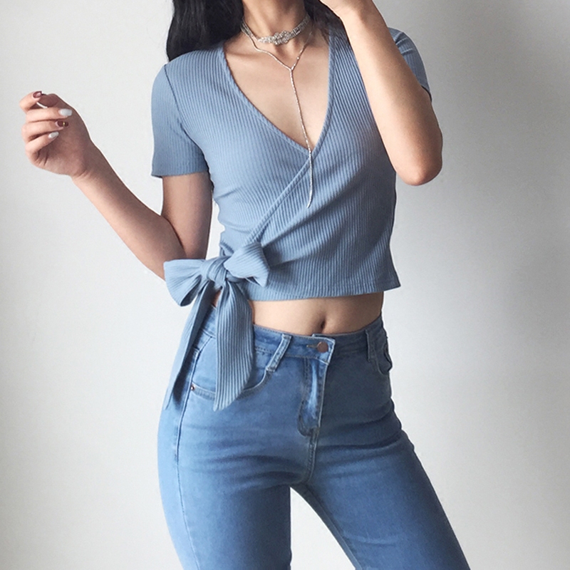 Women tshirt white lace up bow Sexy V-neck cross long streamer strap shawl tops & tees Elegant summer kawaii t shirt women, Black
Women tshirt white lace up bow Sexy V-neck cross long streamer strap shawl tops & tees Elegant summer kawaii t shirt women, Black