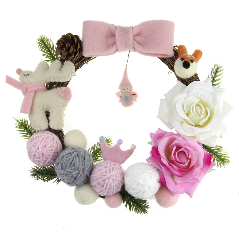 25cm Front Door Rose Wreath Wool Felt Pink Angel Deer Garland DIY Kit Baby Girls Home Party Decoration Handmade Birthday Gift, Dy kit
25cm Front Door Rose Wreath Wool Felt Pink Angel Deer Garland DIY Kit Baby Girls Home Party Decoration Handmade Birthday Gift, Dy kit