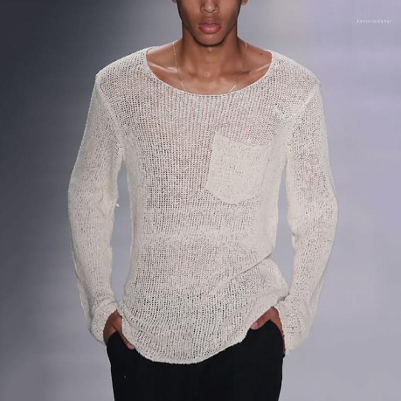 Neck Tees with Pockets Mens Knitting Tops Mens Designer See Through Knits Fashion Solid Color Round, White;black
Neck Tees with Pockets Mens Knitting Tops Mens Designer See Through Knits Fashion Solid Color Round, White;black