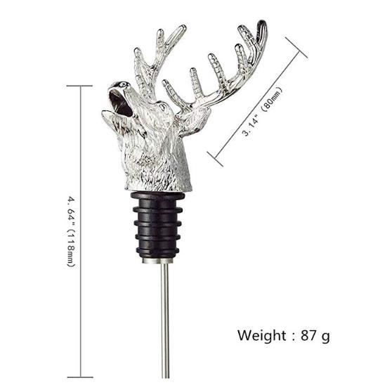 Elk Deer Head Wine Aerator Pourer made of Zinc Alloy Silicone Rubber Eco-Friendly Fantastic Beast Reuseable Spout Wine Server Tools