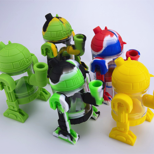 Robot design glass water bong with 14mm glass bowl 5.3 inch mini bongs detachable silicone protect case glass
Robot design glass water bong with 14mm glass bowl 5.3 inch mini bongs detachable silicone protect case glass