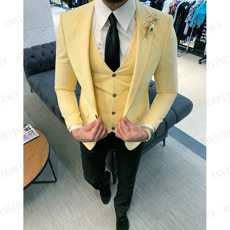 One Button Three-Piece Slim Men Suit Black Pant Groom Wedding Tuxedo Prom Wedding Business Men Suit (Jacket+Vest+Pant, Custom-made
One Button Three-Piece Slim Men Suit Black Pant Groom Wedding Tuxedo Prom Wedding Business Men Suit (Jacket+Vest+Pant, Custom-made
