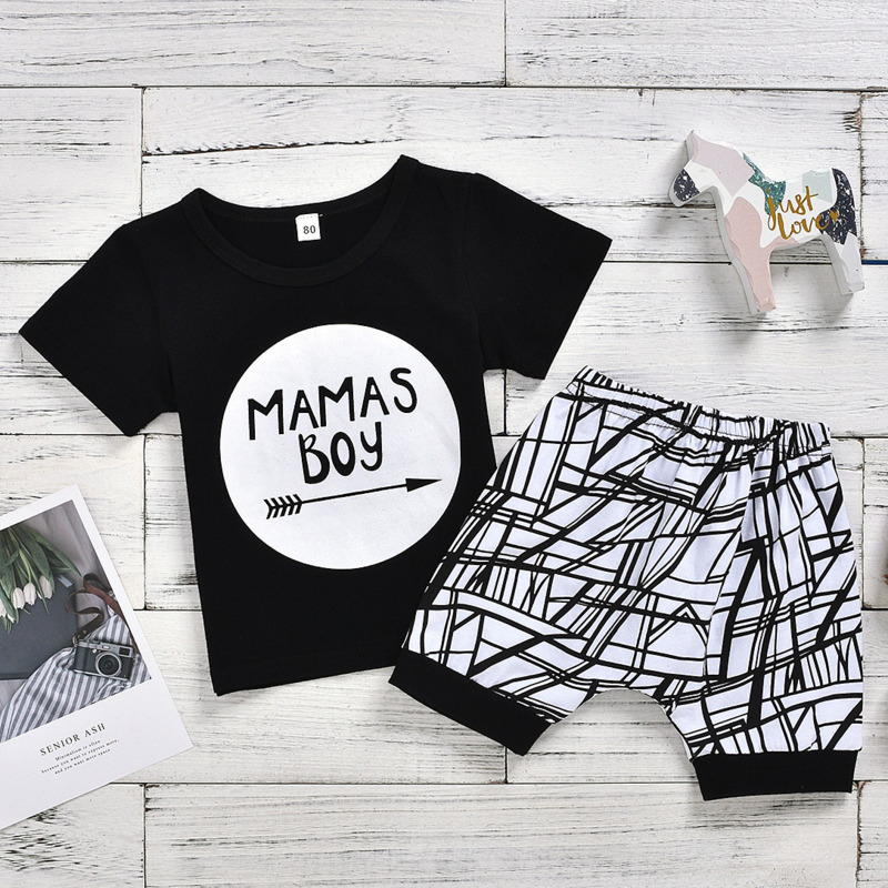 0-24 Months Baby Boys Clothes Set Black Letter Print Tshirt For Boys White Striped Pants Leggings Baby Clothing Newborn Set
0-24 Months Baby Boys Clothes Set Black Letter Print Tshirt For Boys White Striped Pants Leggings Baby Clothing Newborn Set