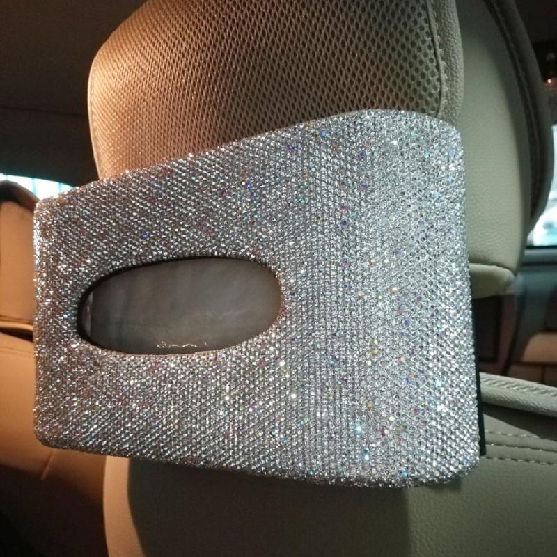 Sparkly Car Tissue Box with White Crystals Headrest Seat Back Hanging Tissue Box Great Gift for Women Car Interior Accessories
Sparkly Car Tissue Box with White Crystals Headrest Seat Back Hanging Tissue Box Great Gift for Women Car Interior Accessories