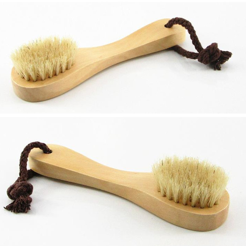 Wood Face Brush Nature Soft Bristles Facial Cleansing Massage Face Care clean Brush F1842