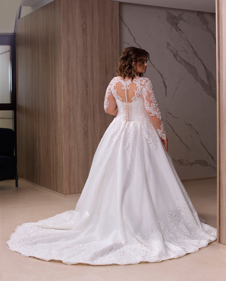 plus size bohemian wedding dresses v neck appliqued long sleeves lace bridal gown ruffle sweep train custom made abiti da sposa