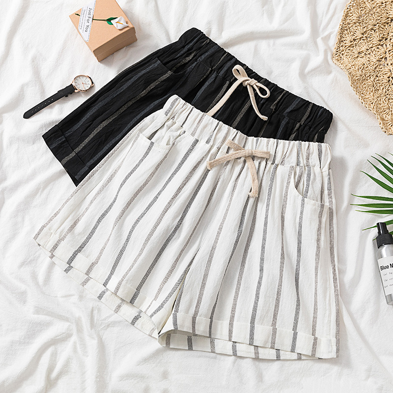 Shorts Women Summer Cotton And Linen High Waist Plus Size Stripe Casual Loose Drawstring Femme Short 4xl, Black 1508
Shorts Women Summer Cotton And Linen High Waist Plus Size Stripe Casual Loose Drawstring Femme Short 4xl, Black 1508