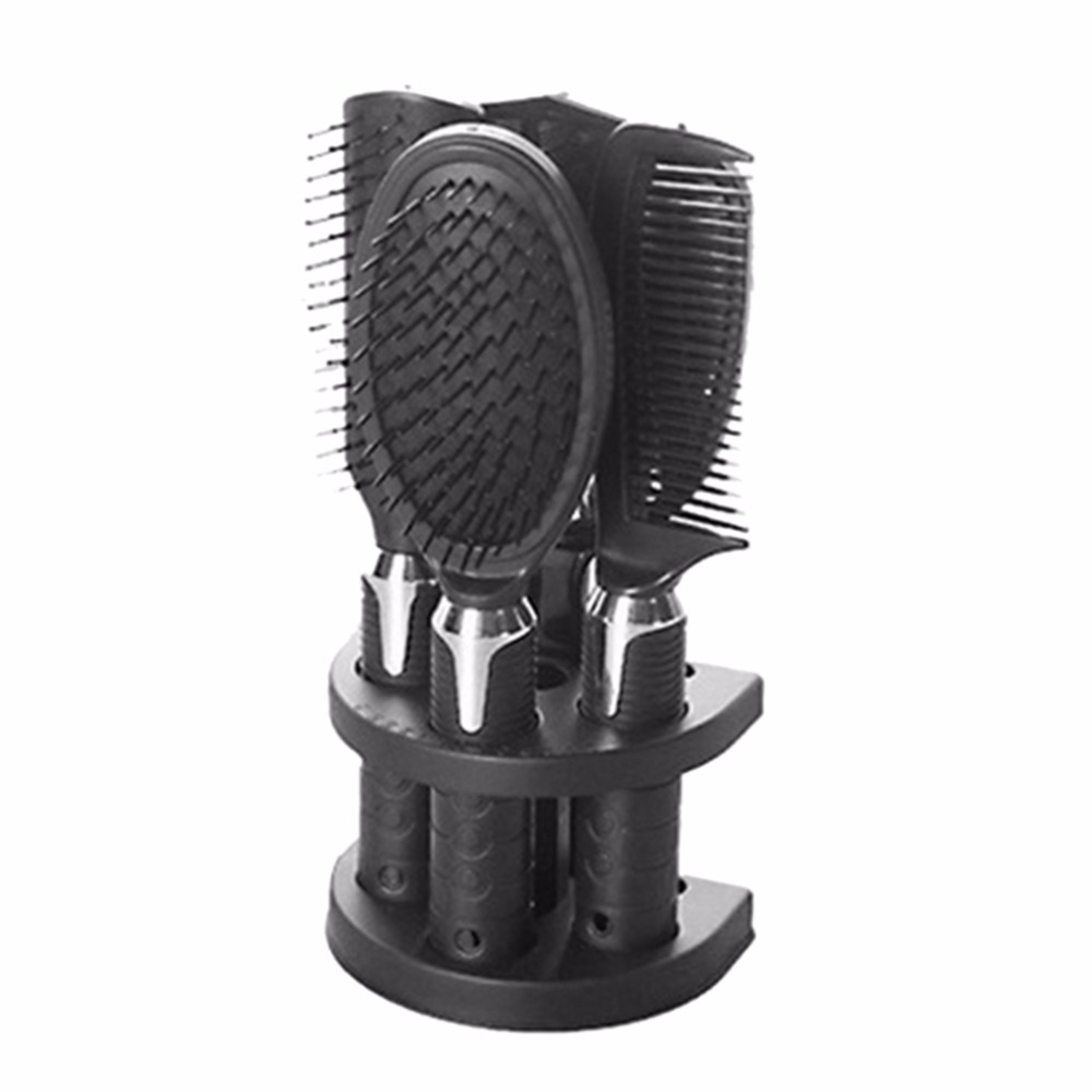 High Quality Plastic Salon Hair Comb And Mirror Set Hair Brush Massage Comb Mirror Holder Hairbrush Styling Tools