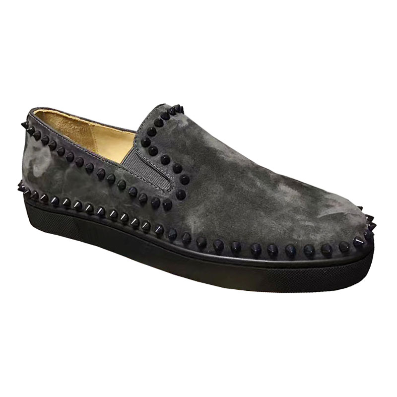 Men's Loafers Flats Brand Designs Red Bottom Spiked Boat Shoes,Lazy Slip-on Men's Casual Shoes Pik Boat Flats,Black Blue Grey 
Men's Loafers Flats Brand Designs Red Bottom Spiked Boat Shoes,Lazy Slip-on Men's Casual Shoes Pik Boat Flats,Black Blue Grey