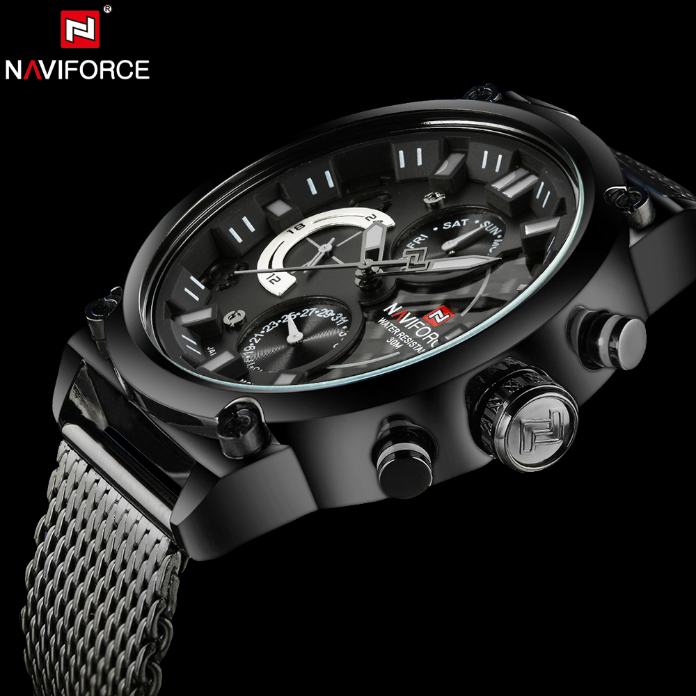 Top Luxury Brand NAVIFORCE Man Waterproof Clock Men's Analog Quartz Date Watches Men Sport Full Steel WristWatch LY191213, Red
Top Luxury Brand NAVIFORCE Man Waterproof Clock Men's Analog Quartz Date Watches Men Sport Full Steel WristWatch LY191213, Red