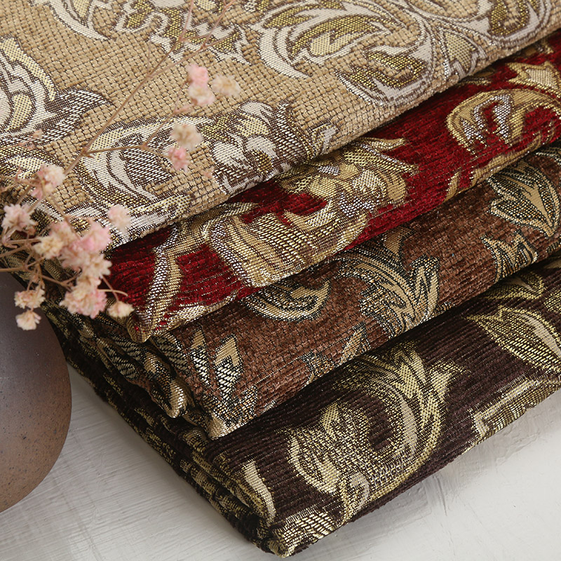 Wide 58" Dense Jacquard Damask Chenille Upholstery Sofa Fabric Pillow Cushion Cover Material By the Yard