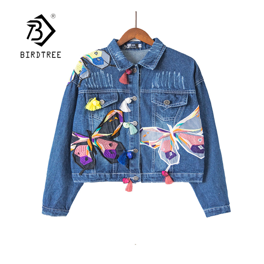 Women Colorful Butterfly Embroidery Ladies Cropped Jean Jackets Patch Denim Coats Tassel Female Short Chaquetas Hot C89615F Y200101, Light blue
Women Colorful Butterfly Embroidery Ladies Cropped Jean Jackets Patch Denim Coats Tassel Female Short Chaquetas Hot C89615F Y200101, Light blue