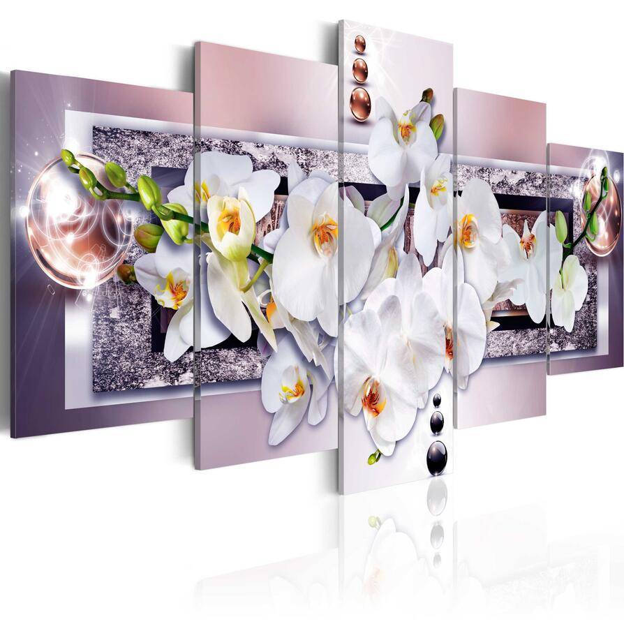 Abstract Orchid Canvas Art Design Print Modern Flower Floral Wall Painting Home Decoration Gift for Love, Choose Color And Size