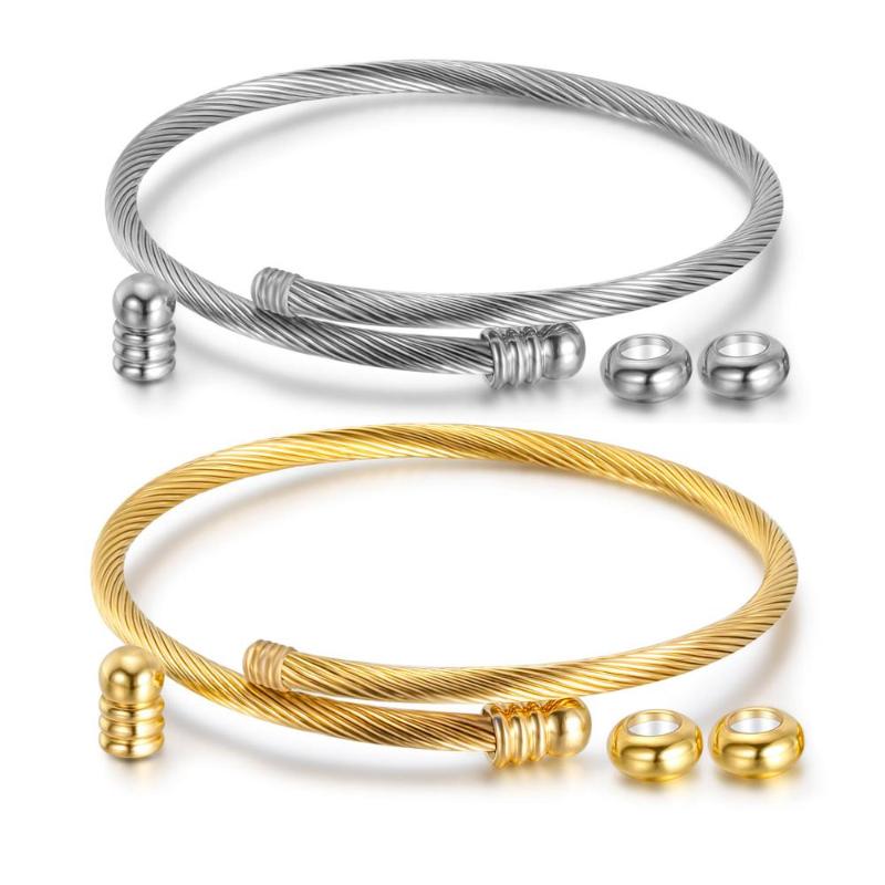 10pcs/lot Unisex Elastic Cable Wire Bangle Stainless Steel Bracelet Screw with Removable End Plug Twisted Cuff Charm Beads
10pcs/lot Unisex Elastic Cable Wire Bangle Stainless Steel Bracelet Screw with Removable End Plug Twisted Cuff Charm Beads