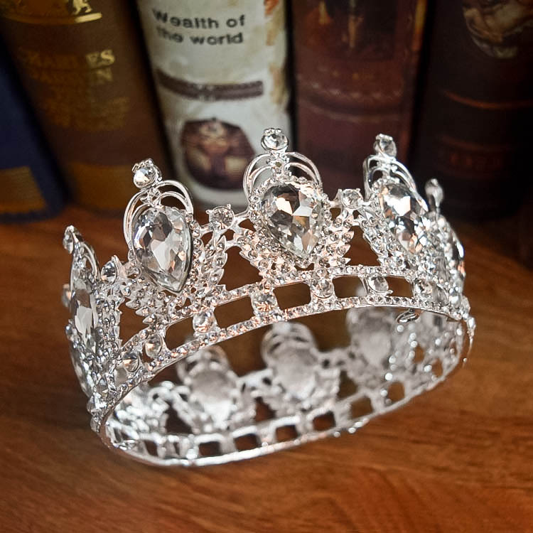 Queen Cycle Crown Diamond Ladies Jewelry Diamond Crowns Bride Wedding Accessories Round Crown European Style Retro Palace Crown