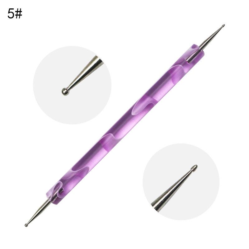 5pcs Crystal Nail Art Brush Pen Carving Em Shaping Hollow Sculpture Acrylic Manicure Dotting Tools Herramientas Para Hacer Puntos En Manicura Acrilica