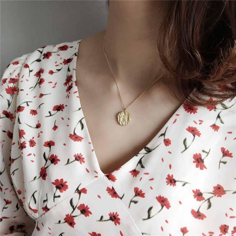 New Punk Style Sterling Silver 925 Jewelry Female Necklaces&Pendants 100% 925 Sterling Silver Irregular Pendant Necklace