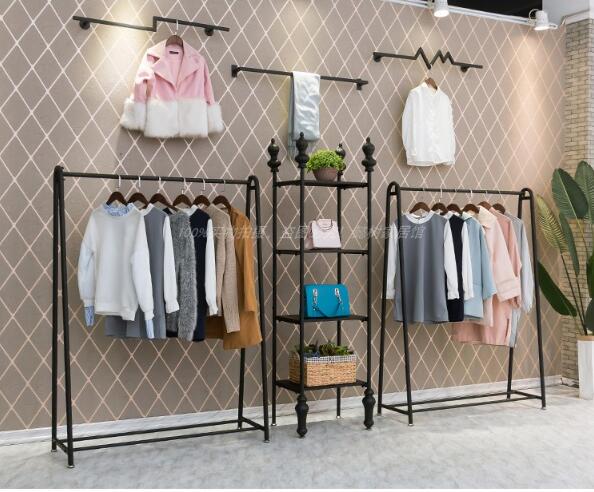 Golden Lichen Rack High-end wedding dress hanger display rack hanging balcony clothing store shelf wall hanging rack landing