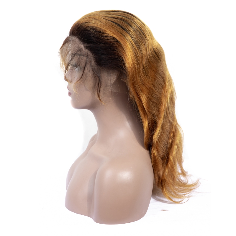 Brazilian Virgin 1B/30 Body Wave Human Lace Front Wigs 1B 30 Ombre Hair 13X4 Wig