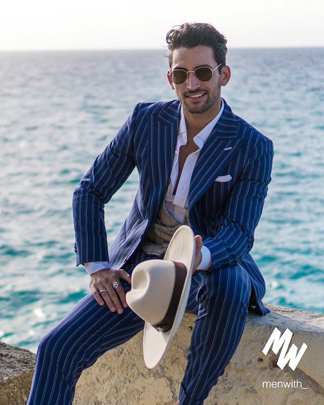 New Rope Stripe Men Tuxedos Groom Wedding Suits Slim Fit Two Button Peaked Lapel Mens Suit 2 Pieces Coat Pants (jacket+Pants)