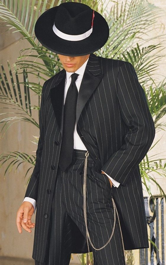 2020 Black Stripe Wedding Suits New Fashion Mens Peaked Lapel Long Groom Tuxedos Prom Party 2 Pieces