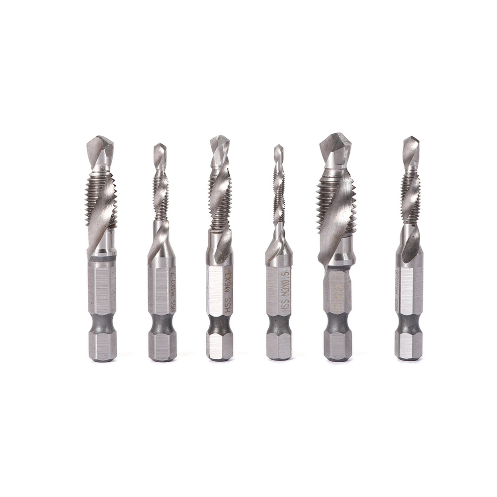 6PC M3-M10 Screw Tap Drill Bits Hss Taps Countersink Deburr Set Metric Combination Bit High Speed Steel 1/4 IN Quick Change Hex
6PC M3-M10 Screw Tap Drill Bits Hss Taps Countersink Deburr Set Metric Combination Bit High Speed Steel 1/4 IN Quick Change Hex