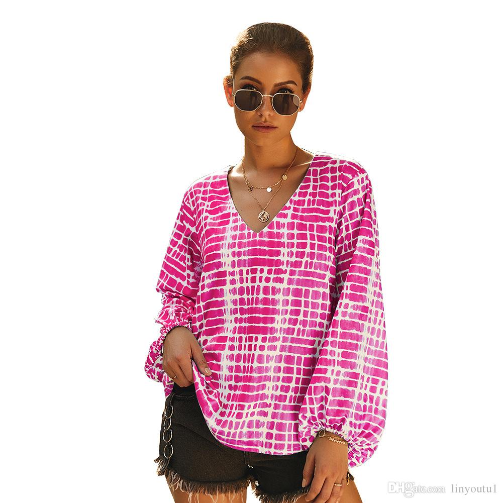 2020 Women's Blouse Boho Floral Printed Long Sleeve Casual Loose Tops Ladies Hippie Gypsy Tunic Blouse Shirt