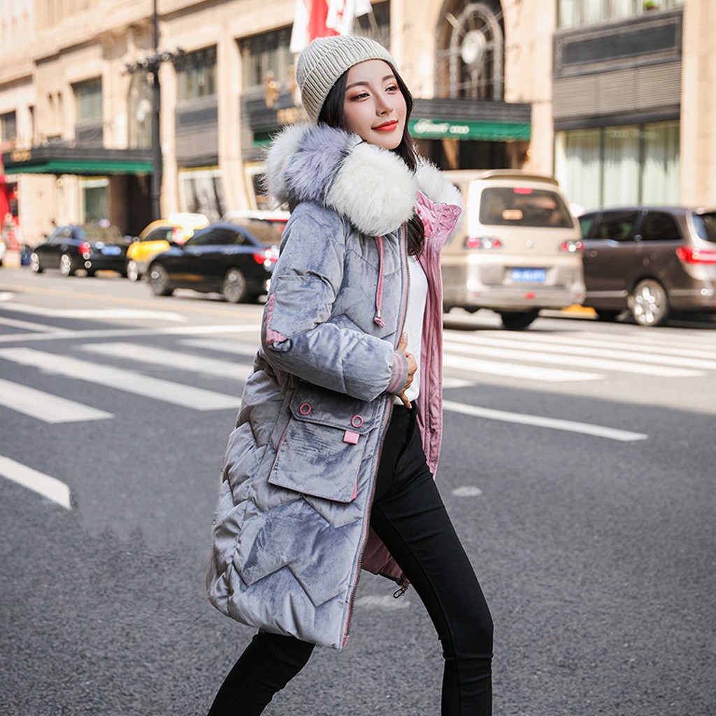 Winter Jacket Women Coats Female Parka Thick Cotton Padded Jacket Ladies Fashion Hooded Gold Velvet Cotton-padded Overcoa, Black
Winter Jacket Women Coats Female Parka Thick Cotton Padded Jacket Ladies Fashion Hooded Gold Velvet Cotton-padded Overcoa, Black