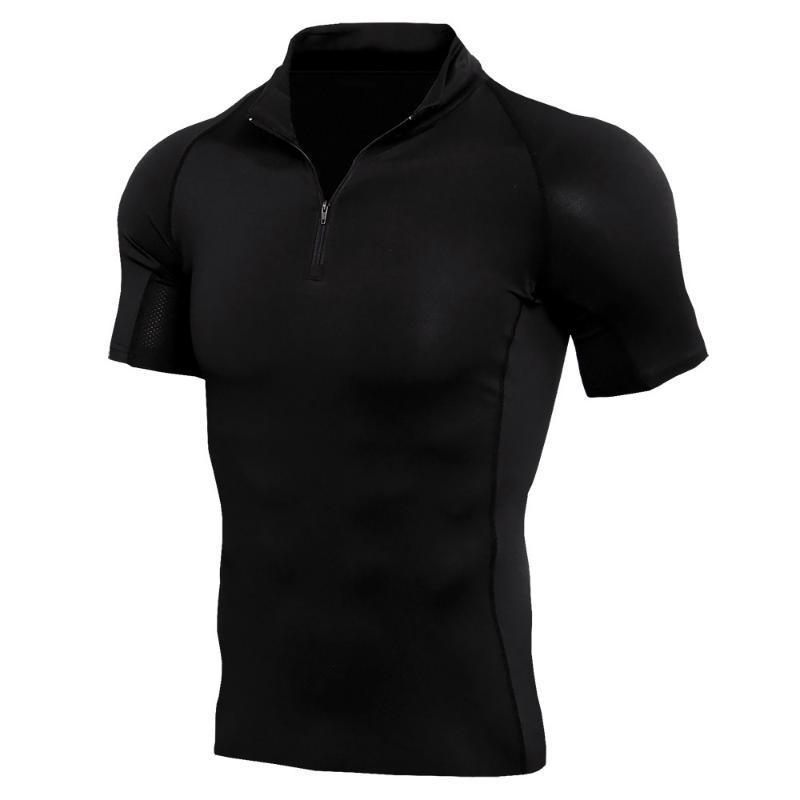 Summer Men' Running T-Shirts Stand-up Zipper Breathable T-shirt Quick Dry Compression Fitness Gym Multicolor Jersey Sportswear, White
Summer Men' Running T-Shirts Stand-up Zipper Breathable T-shirt Quick Dry Compression Fitness Gym Multicolor Jersey Sportswear, White