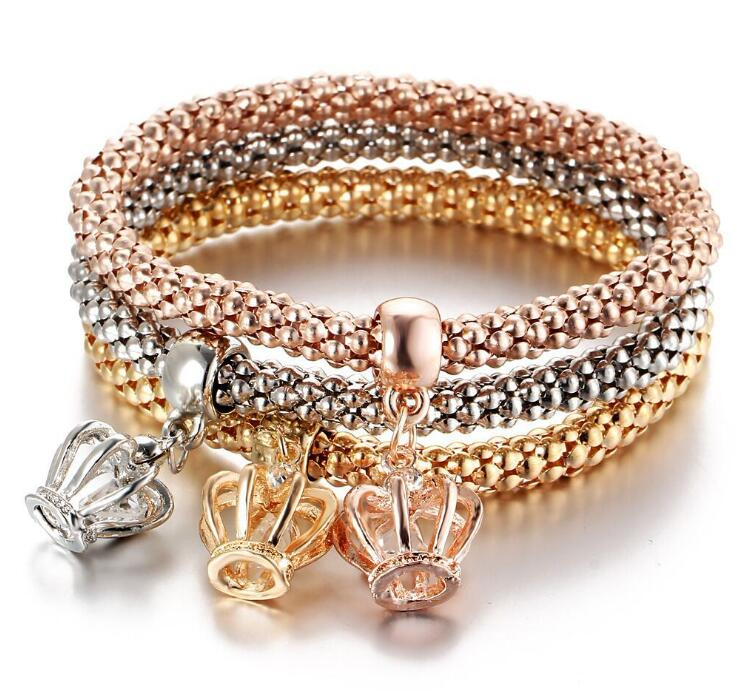Crystal Owl Crown Heart Bracelets Rhinestone Elephant Skull Music notes butterfly Key lock Tree of life Charm Bangle Jewelry