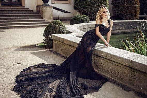 Sexy Backless Black Lace Mermaid Prom Dresses Formal Bridal Gowns Customized Vestidos De Marriage Garden Formal Long Dress