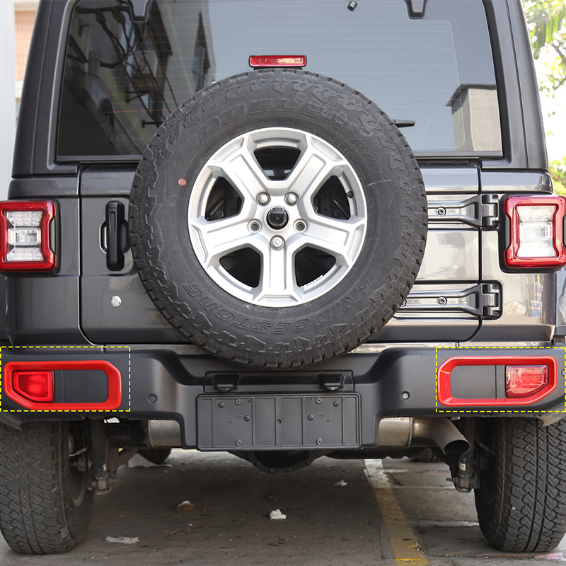 ABS Rear Fog Lamp Light Decorative Cover For Jeep Wrangler JL Sahara 2018+ Auto Internal Accessories