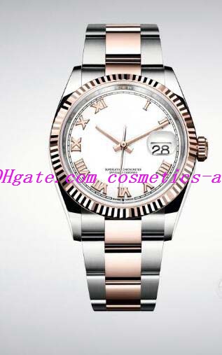 Luxury Watch NEW LISTING Mens 116233 18k Yellow Gold & Steel White Dial Roman 36mm Automatic Fashion Men's Watch Wristwatch