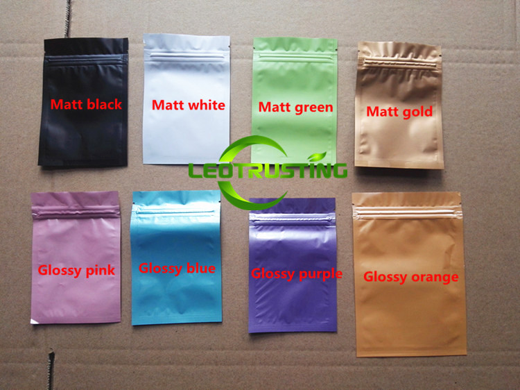 500pcs Matte Green Flat Aluminum Foil Zip Lock Bag Resealable Zipper Sugar Salt Snack Nuts Tea Coffee Beans Nail Beauty Xmas Gifts Packaging Printing 