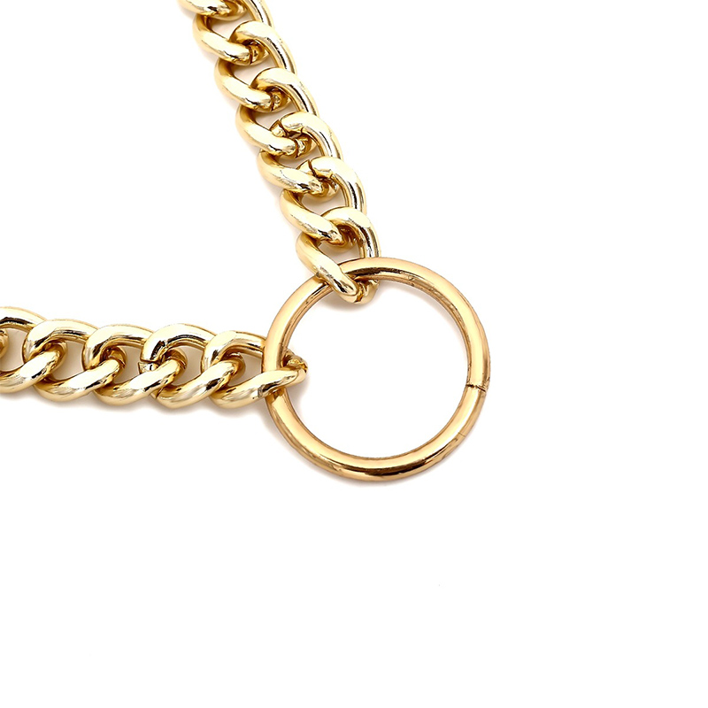 Punk Miami Cuban Choker Necklace Hip Hop Jewelry Trendy Iron Thick Chain Circle Necklace Women Neck Accessories