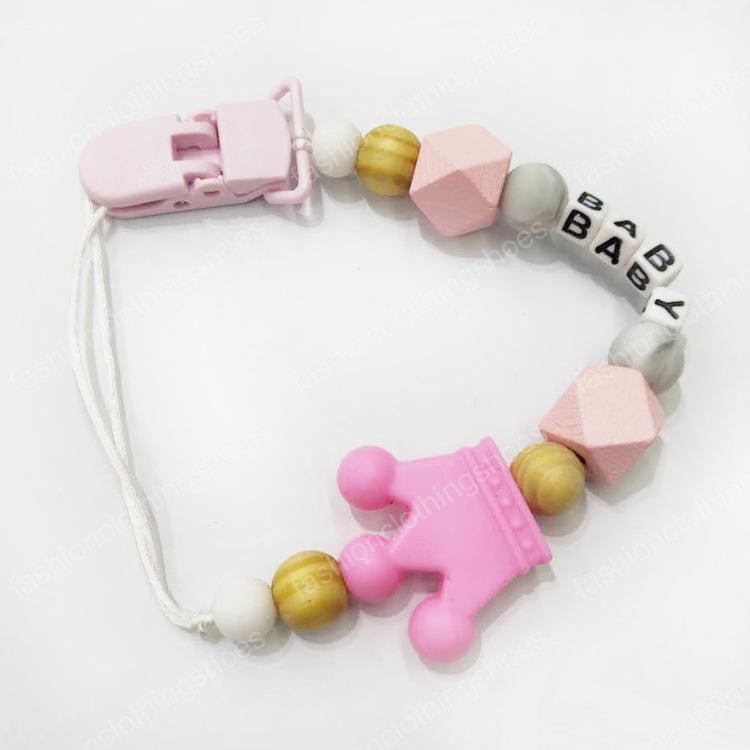 2019 Hot Sale Baby Pacifier Holders Newborn Pacifier Clips Prevent falling Infant Cartoon Gutta percha Clips For Baby