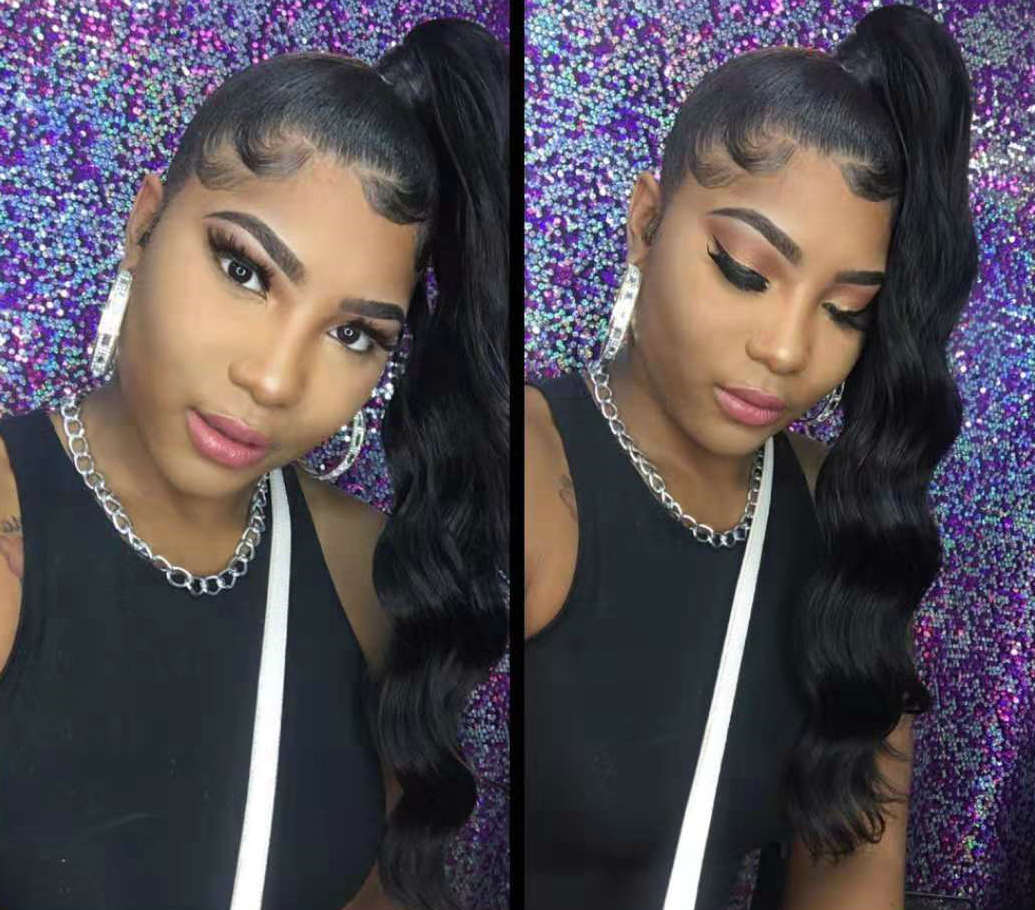 2019 curly drawstring human hair ponytail hairpiece for black women low clip ins new ponytail style natural black 1b 100g-160g