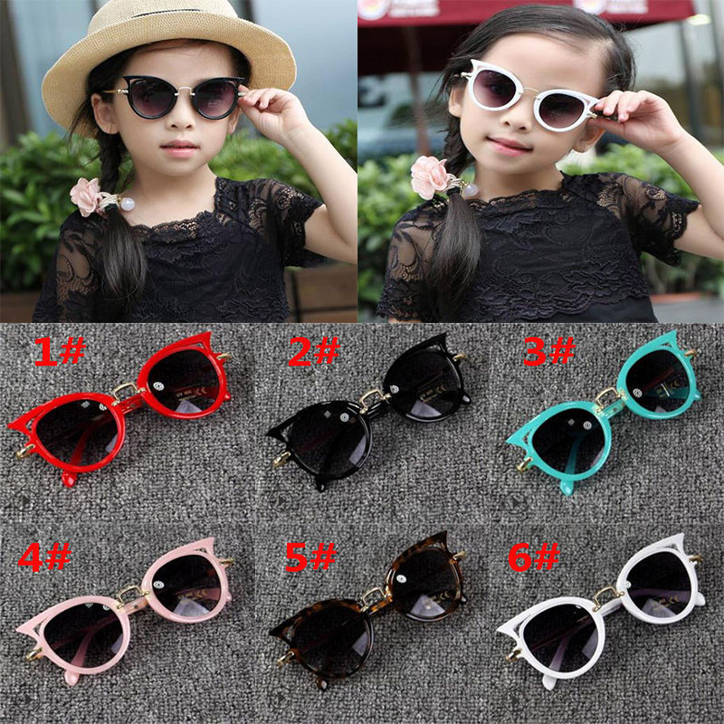 6 style Cute Baby Cat Eye Sunglasses Kids Animal Cartoon UV400 Sun Children Eyewear Glasses For Girls&Boys Gift dc262 Z260305