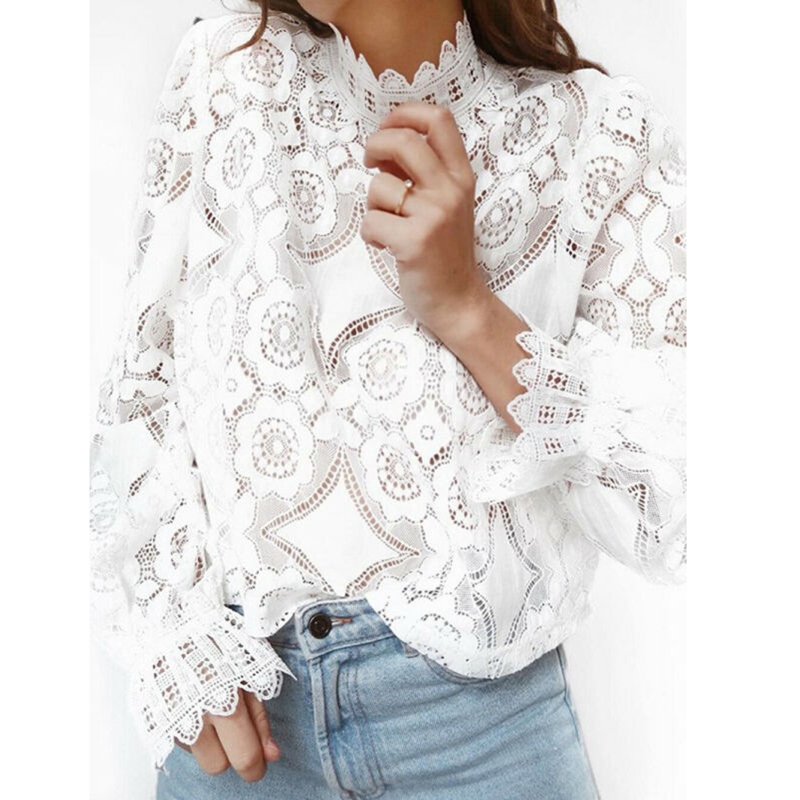 Summer White Lace Shirt Women Blouses and Tops Hot Sale Fashion Cut Out Translucent Horn Long Sleeve Slim Elegant Shirts Sexy
Summer White Lace Shirt Women Blouses and Tops Hot Sale Fashion Cut Out Translucent Horn Long Sleeve Slim Elegant Shirts Sexy