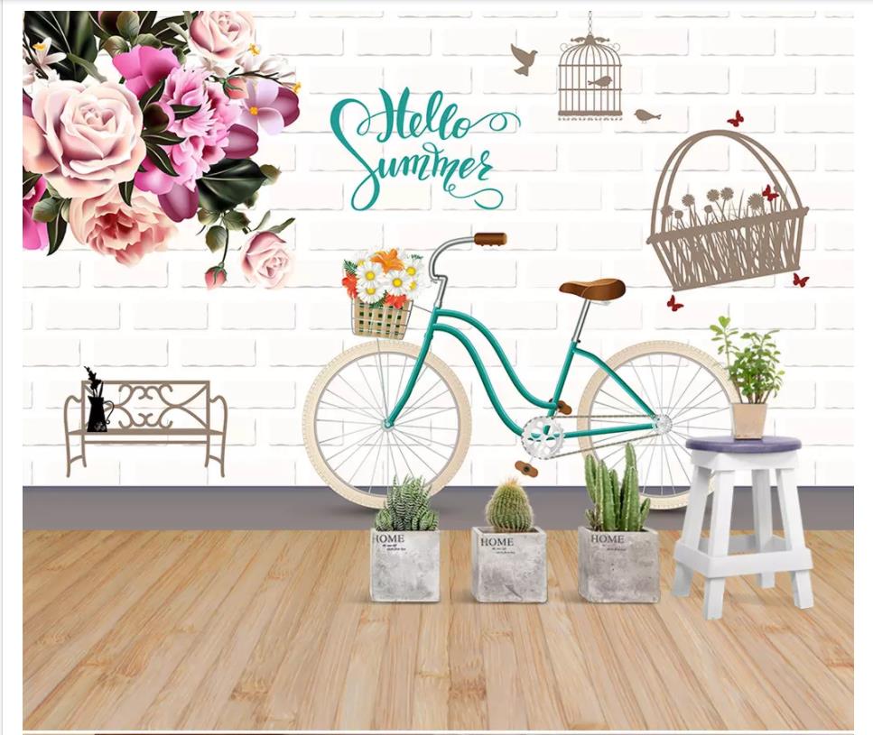 Papel de parede Custom 3d photo murals wall paper Love Café Bicycle Flower Nordic Pastoral Style Restaurant Hotel Wall Decoration, Custom any size
Papel de parede Custom 3d photo murals wall paper Love Café Bicycle Flower Nordic Pastoral Style Restaurant Hotel Wall Decoration, Custom any size